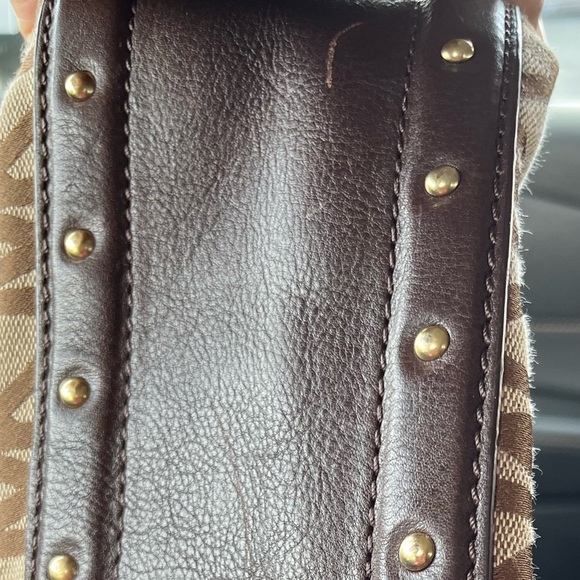 MK Canvas Shoulder Bag Color: Brown Good Condition. - Picture 9 of 11